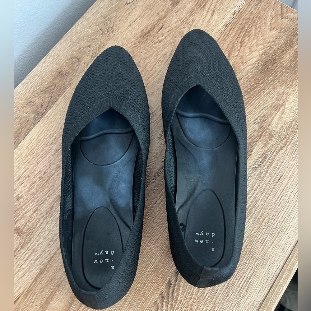 A New Day Women's Textured Black Loafers Size 10 (0540)